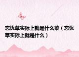 忘憂草實際上就是什么菜（忘憂草實際上就是什么）