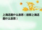 上海話是什么意思（冊那上海話是什么意思）