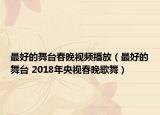 最好的舞臺(tái)春晚視頻播放（最好的舞臺(tái) 2018年央視春晚歌舞）