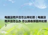 電腦沒有聲音怎么樣處理（電腦沒有聲音怎么辦 怎么排查原因并處理）