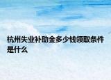 杭州失業(yè)補(bǔ)助金多少錢(qián)領(lǐng)取條件是什么