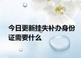今日更新掛失補辦身份證需要什么