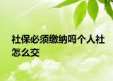 社保必須繳納嗎個(gè)人社怎么交
