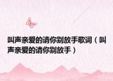 叫聲親愛的請(qǐng)你別放手歌詞（叫聲親愛的請(qǐng)你別放手）