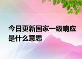 今日更新國家一級響應(yīng)是什么意思