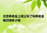 北京養(yǎng)老金上調(diào)公布了嗎養(yǎng)老金每月領(lǐng)多少錢
