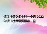 鎮(zhèn)江社保交多少錢一個月 2022年鎮(zhèn)江社保繳費標(biāo)準(zhǔn)一覽