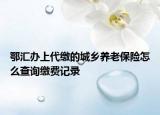 鄂匯辦上代繳的城鄉(xiāng)養(yǎng)老保險怎么查詢繳費記錄