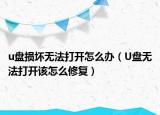 u盤損壞無法打開怎么辦（U盤無法打開該怎么修復）