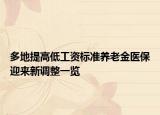 多地提高低工資標(biāo)準(zhǔn)養(yǎng)老金醫(yī)保迎來(lái)新調(diào)整一覽