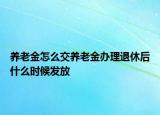 養(yǎng)老金怎么交養(yǎng)老金辦理退休后什么時候發(fā)放