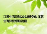 江蘇生育津貼2022新變化 江蘇生育津貼領(lǐng)取流程