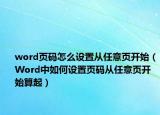 word頁(yè)碼怎么設(shè)置從任意頁(yè)開(kāi)始（Word中如何設(shè)置頁(yè)碼從任意頁(yè)開(kāi)始算起）