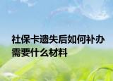 社保卡遺失后如何補(bǔ)辦需要什么材料