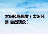 太陽風(fēng)暴爆發(fā)（太陽風(fēng)暴 自然現(xiàn)象）