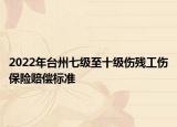 2022年臺州七級至十級傷殘工傷保險賠償標(biāo)準(zhǔn)
