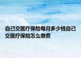 自己交醫(yī)療保險(xiǎn)每月多少錢自己交醫(yī)療保險(xiǎn)怎么繳費(fèi)