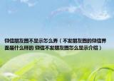 微信朋友圈不顯示怎么弄（不發(fā)朋友圈的微信界面是什么樣的 微信不發(fā)朋友圈怎么顯示介紹）