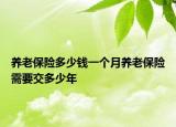 養(yǎng)老保險多少錢一個月養(yǎng)老保險需要交多少年
