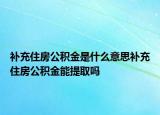 補充住房公積金是什么意思補充住房公積金能提取嗎