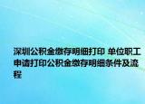 深圳公積金繳存明細(xì)打印 單位職工申請打印公積金繳存明細(xì)條件及流程