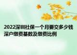 2022深圳社保一個月要交多少錢深戶繳費基數及繳費比例