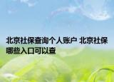 北京社保查詢(xún)個(gè)人賬戶(hù) 北京社保哪些入口可以查