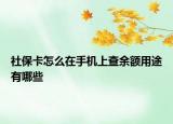 社?？ㄔ趺丛谑謾C上查余額用途有哪些