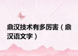 鼎漢技術(shù)有多厲害（鼎 漢語(yǔ)文字）