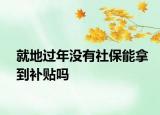就地過(guò)年沒(méi)有社保能拿到補(bǔ)貼嗎