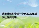 武漢社保多少錢一個月2022年武漢社保費(fèi)用表