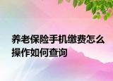 養(yǎng)老保險手機繳費怎么操作如何查詢