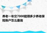 養(yǎng)老一年交7000能領多少養(yǎng)老保險賬戶怎么查詢