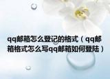 qq郵箱怎么登記的格式（qq郵箱格式怎么寫qq郵箱如何登陸）