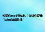 說愛你mp3蔡依林（你講你愛我 Twins演唱歌曲）