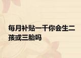 每月補(bǔ)貼一千你會(huì)生二孩或三胎嗎
