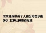 北京社保繳費(fèi)個人和公司各承擔(dān)多少 北京社保繳費(fèi)標(biāo)準(zhǔn)