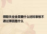 領(lǐng)取失業(yè)金需要什么材料審核不通過原因是什么