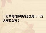 一萬(wàn)大寫付款申請(qǐng)?jiān)趺磳懀ㄒ蝗f(wàn)大寫怎么寫）