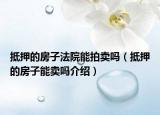 抵押的房子法院能拍賣嗎（抵押的房子能賣嗎介紹）