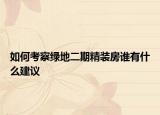 如何考察綠地二期精裝房誰有什么建議