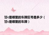 甘c是哪里的車牌區(qū)號是多少（甘c是哪里的車牌）