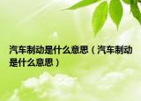 汽車制動是什么意思（汽車制動是什么意思）