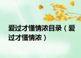 愛過才懂情濃目錄（愛過才懂情濃）
