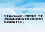 蘋果13promax怎么投屏到電視（蘋果手機(jī)可以投屏到電視上嗎 蘋果手機(jī)如何投屏到電視上介紹）