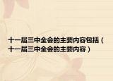 十一屆三中全會(huì)的主要內(nèi)容包括（十一屆三中全會(huì)的主要內(nèi)容）