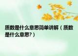 質(zhì)數(shù)是什么意思簡單講解（質(zhì)數(shù)是什么意思?）