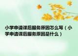 小學(xué)申請課后服務(wù)原因怎么寫（小學(xué)申請課后服務(wù)原因是什么）