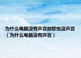為什么電腦沒(méi)有聲音放歌也沒(méi)聲音（為什么電腦沒(méi)有聲音）