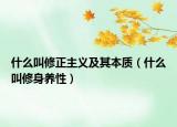 什么叫修正主義及其本質（什么叫修身養(yǎng)性）
